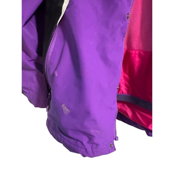 The North Face Girls L/G (14/16) Purple & Pink Waterproof Jacket With BROKEN Zip - Picture 10 of 12
